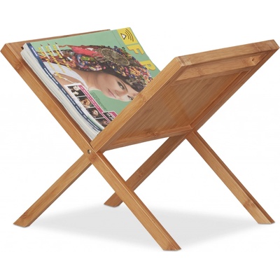 Bambusový stojan na časopisy a noviny Relaxdays RD10022163 – 2 priehradky