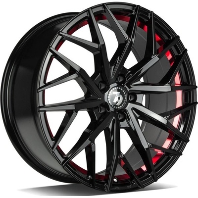 79WHEELS SV-C 7,5x17 5x114,3 ET40 black gloss red inner lip