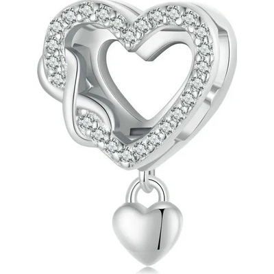 P&J Jewellery Stříbrný klip Reflexions Srdce nekonečna RFCH20