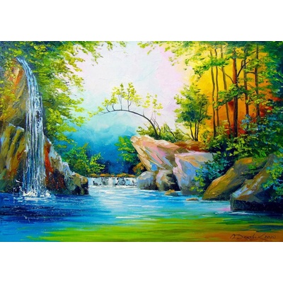 Enjoy In the Woods near the Waterfall 1000 dielov