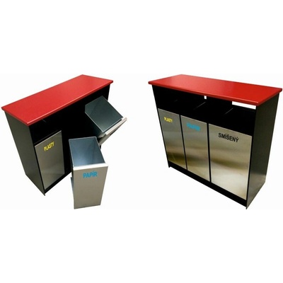Aspera Kovový odpadkový kôš 3 x 50 L