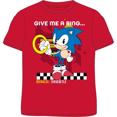 Ježek sonic licence chlapecké tričko 5202058 červená