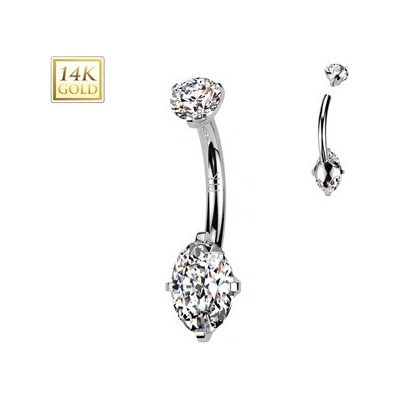 Šperky4U zlatý piercing do pupíku ZL01274-WG