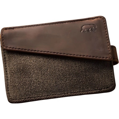 Alaskan Maker Látková mini vintage peněženka s kůží Handy Green Olive