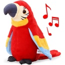 FunPlay FP-1411 Mluvící papoušek 23 cm červený