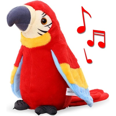FunPlay FP-1411 Mluvící papoušek 23 cm červený