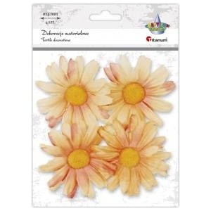 TITANUM Craft-Fun Series fabric decoration margerites 4 pcs (D-TZW-230605A)