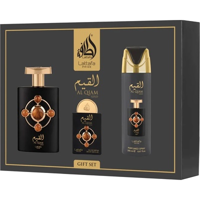 LATTAFA Pride Al Qiam Gold комплект Парфюмна вода 100 ml + Парфюмна вода 20 ml + Дезодорант 200 ml