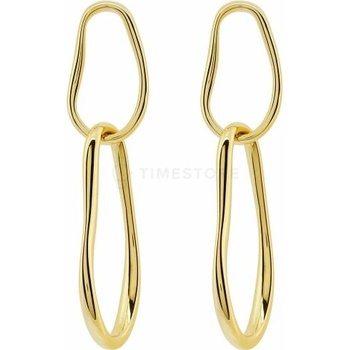 Skagen Pozlátené dlhé náušnice Anja Pebble SKJ5007710