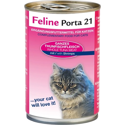 Porta 21 6х400г Feline Porta 21, консервирана храна за котки - риба тон със скариди