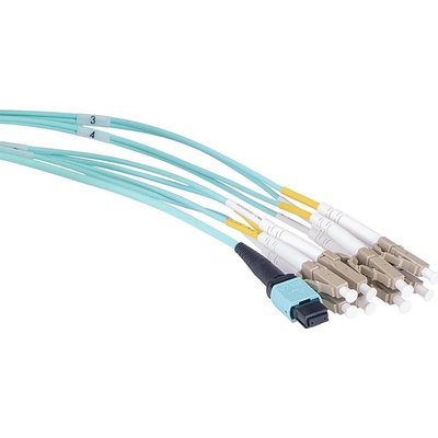 Masterlan MPOf/4xLC-OM3-2 optický MPO patch, MPOupc female/4xLCupc duplex, MM, OM3, 8, Typ B, 2m