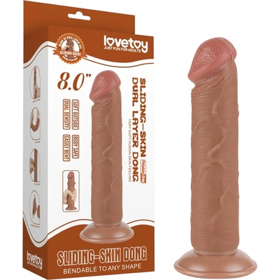 Lovetoy - дилдо с вакуум - двойно покритие - 20 см - телесен цвят