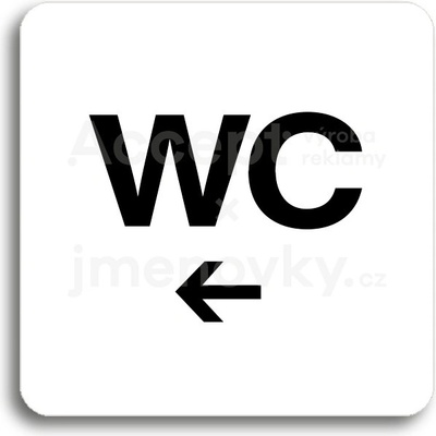 ACCEPT Piktogram WC vlevo - bílá tabulka - černý tisk bez rámečku