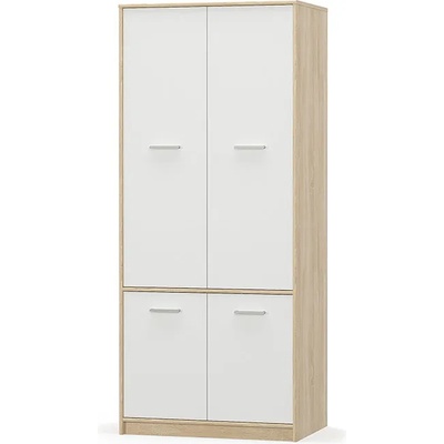 Гардероб Teyo 4D 83x55x195cm Дъб сонома и бяло