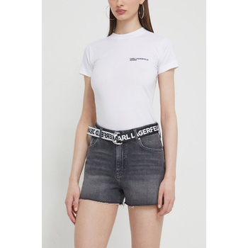 Karl Lagerfeld Jeans Дънков къс панталон Karl Lagerfeld Jeans в сиво с изчистен дизайн с висока талия (241J1121)