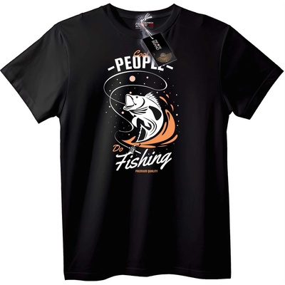 NOONEBRAND Тениска Готините Хора Правят Риболов - 7XL, Black