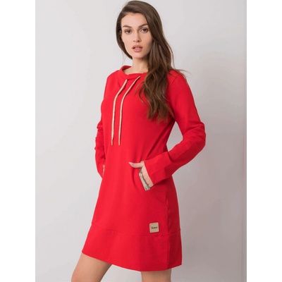 mikinové šaty s kapsami RV SK 6067.15X červené