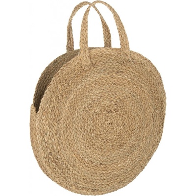Přírodní veliká kulatá kabela do ruky Bag Round Grass 50*5*58cm J-Line by Jolipa
