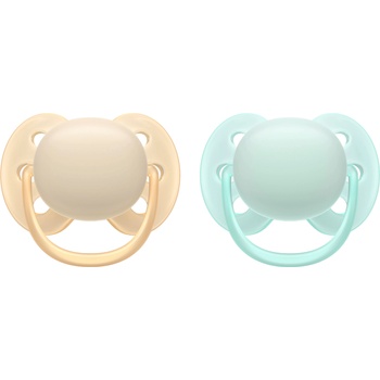 Philips Залъгалки Philips Avent - Ultra Soft, 0-6 м, 2 броя, пастелни (SCF091/40)