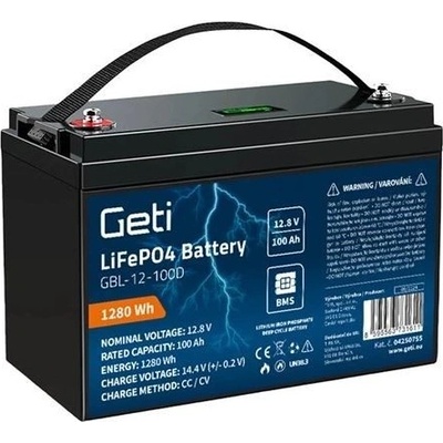 Baterie LiFePO4 12,8V 100Ah GETI GBL-12-100D