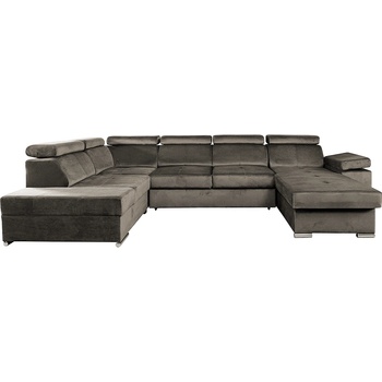 Диван Lamora U сиво кафяв десен