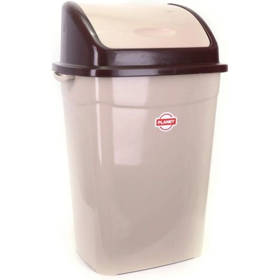 Ugurlar Plastik 50 л. бежово - кафяв кош за отпадъци с люлеещ капак