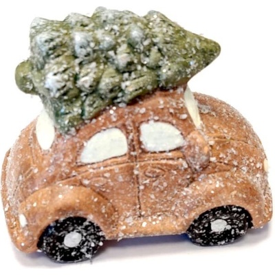 Auto s vánočním stromkem