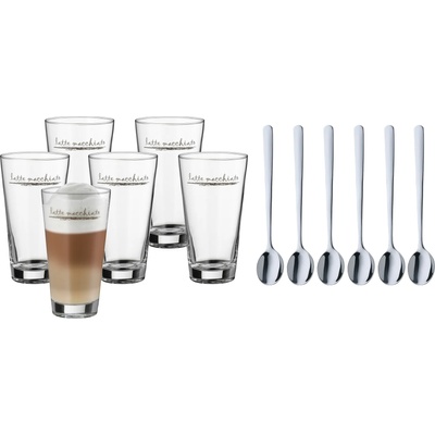 WMF Чаши за лате макиато clever & more, комплект 12 бр. + 12 лъжички за кафе, wmf (wm996269999)