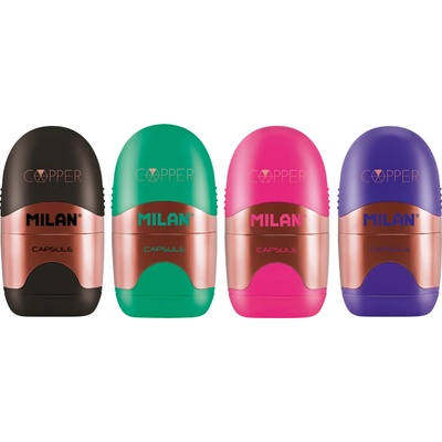 Guma + strúhadlo MILAN Capsule Copper (1ks)