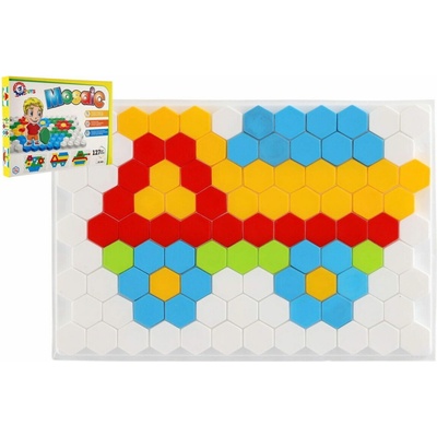 Mozaika klobouček 2,5cm hladká plast 127ks v krabici 34x24x4cm