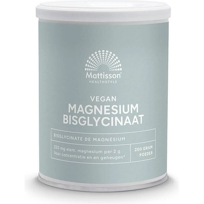 Mattisson Healthstyle Мускулна, сърдечна и нервна система Магнезий (бисглицинат) веган 220 mg x 200 g прах (MT2329)