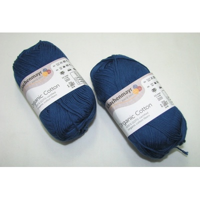 Organic cotton 50g - 50 modrá