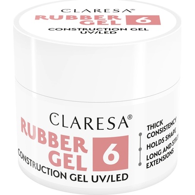 Claresa Uv Led Rubber gél na nechty telová 06 45 g