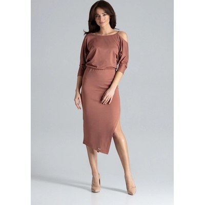 Lenitif večerní šaty model 120296 hnědá