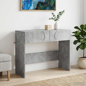 vidaXL Конзолна маса Бетонно сиво 96, 5 x 38 x 75 см Инженерно дърво (8011642)
