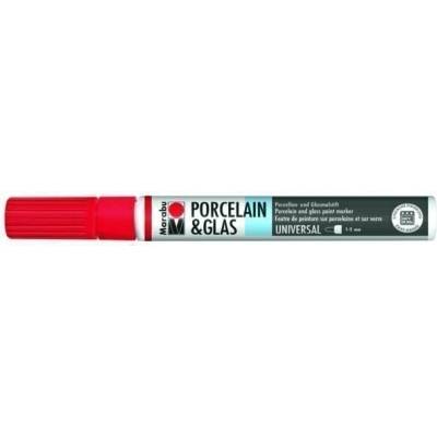 Marabu Popisovač na sklo/porcelán 1-2 mm - třešeňový