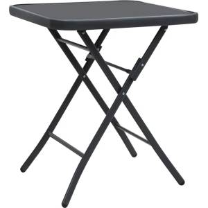 TopMebel Маса Lorento TopMebel от метал и закалено стъкло в антрацит и черен цвят 60x60x70cm