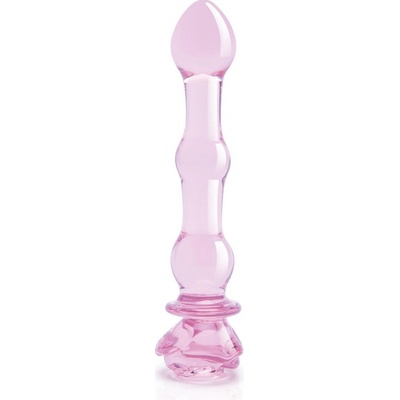 Dream Toys Dildo GLAZE GLASS 8" Rosebud Beaded růžové