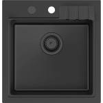 Quadron Вградена мивка Quadron Pop Peter 110 от композит, въглеродно черна 50x52 см (HCQP5052BLM_PC) Мивка за вграждане