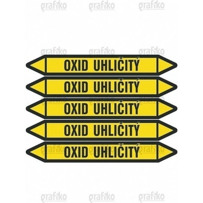 Grafiko | Oxid uhličitý - Materiál Samolepící PVC folie, Rozměr aršík 5ks šipka 350x52mm