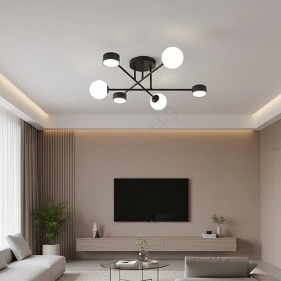 Emibig Плафон HOLON 3xG9/8W/230V + 3xGX53/12W черен (EB0251)