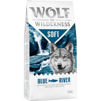 Wolf of Wilderness 2x12кг сьомга Blue River Wolf of Wilderness Soft & Strong суха храна