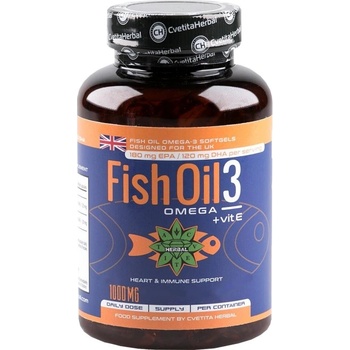 Image 1 of Cvetita Herbal Fish Oil 3 + Vitamin E 1000 mg [60 Гел капсули]