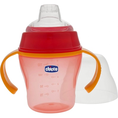 Chicco Неразливаща се чаша с мек накрайник Chicco - Soft Cup, Оранжева, 200 ml, 6 m+ (1683553)