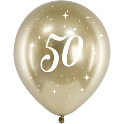 BALÓNIKY latexové chrómové 50. narodeniny zlaté 30cm
