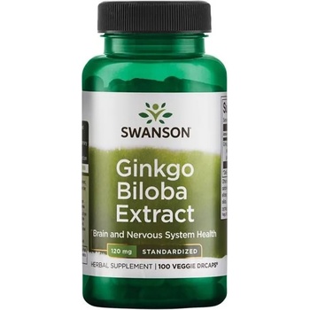 Swanson Ginkgo Biloba Extract, 120 mg, 100 капсули, Swanson (SWU033)