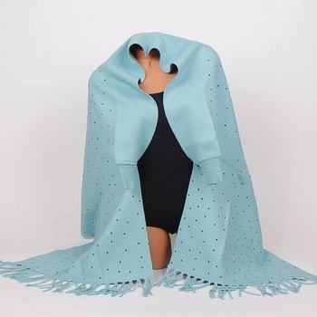 Image 1 of Дамско болеро-жилетка в цвят аквамарин с камъчета