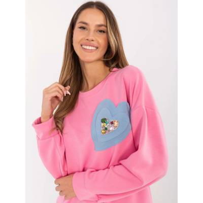 Italy Moda Sweatshirt-DHJ-BL-20322.72-peach ružová