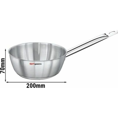 G.Gastro Soté pánev s rukojetí - Nerezová ocel (AISI 304), sendvičové dno - kónický tvar - 20 cm - D9800664