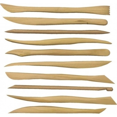 Špachtle dřevěné modelovací ,sada10ks – Zboží Dáma